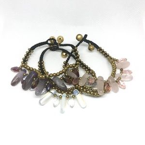 Crystal and Quartz Multi Layer Bracelet